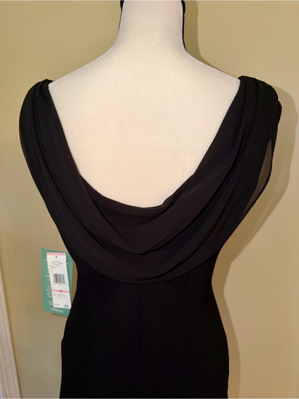 Jones Wear Black Strapless Evening Dress with Sheer Studded Yoke - Picture 3 of 6